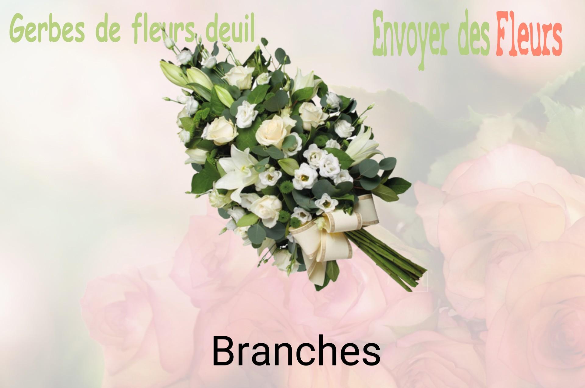 Gerbe de fleurs de deuil livrée à Branches
